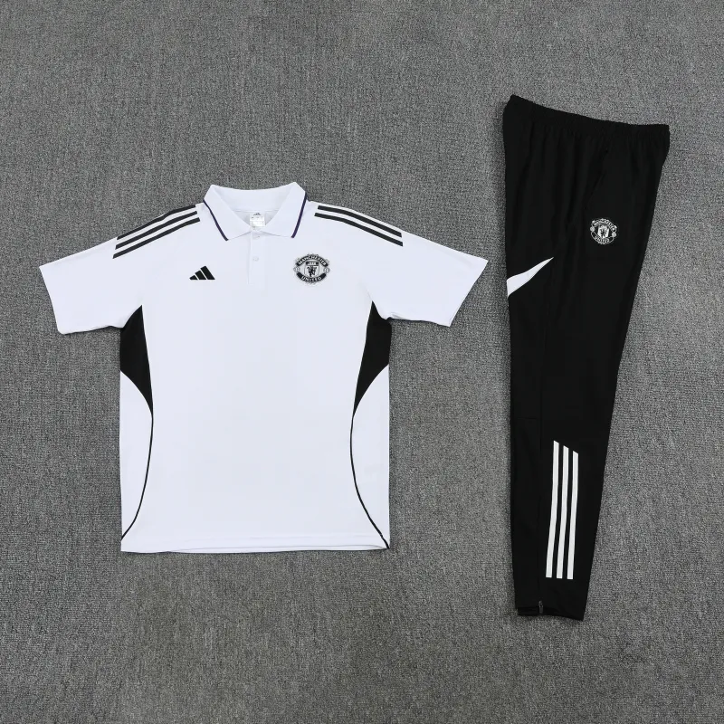 Manchester United 2025/26 POLO Training Suit White