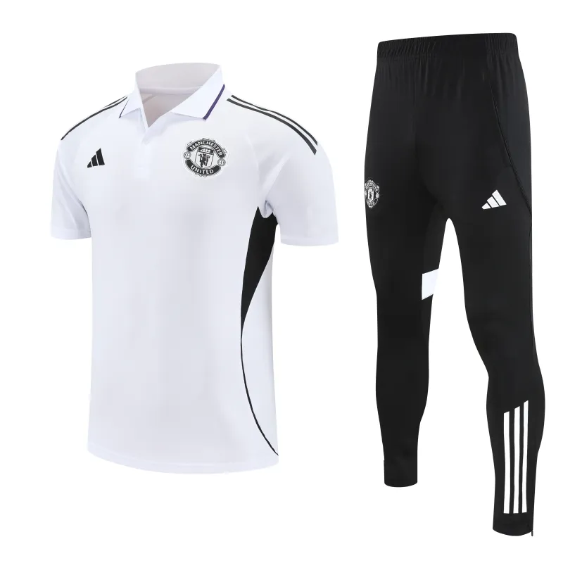 Manchester United 2025/26 POLO Training Suit White
