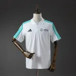Polo F1 Mercedes 2025 blanc Mercedes 2025 White F1 polo