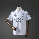 Mercedes 2025 White F1 polo