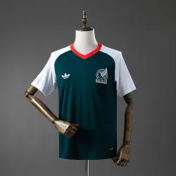 Front view of Mexico 2026 World Cup Training Men's Soccer Jersey, showcasing crest; perfect Mexico national team training gear.