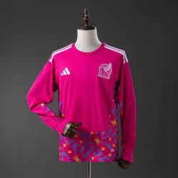 Maillot à manches longues du gardien de but de la Coupe du monde 2026 du Mexique, vue de face avec un design frappant.