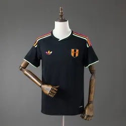 Front view of Peru national team jersey 2026, white with red sash and crest.