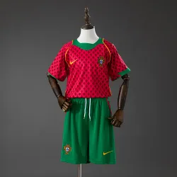 US20.98 - Portugal 2004 Home Retro Kids Kit Jersey