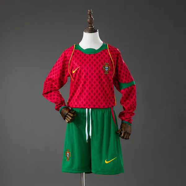 portugal 2004 retro kids long sleeve jersey - A-Grade Quality Detail View