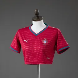 US14.98 - Portugal 2026 Home Women's Crop Top Style Jersey