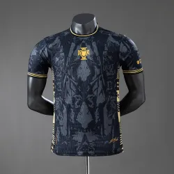 Portugal 2026 World Cup Special Edition Player Version Black Men's Jersey front displaying crest and design details.