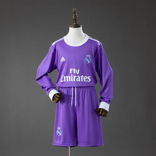 Real Madrid 16/17 Away Retro Long Sleeve Kids Kit Jersey