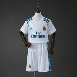 Real Madrid 17/18 Home Retro Kids Kit Jersey - product photo US20.98 - Real Madrid 17/18 Home Retro Kids Kit Jersey