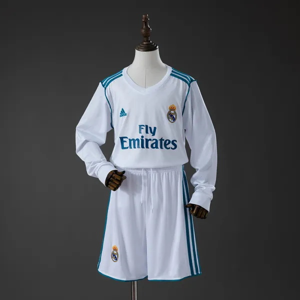 real madrid 17/18 kids long sleeve retro jersey - A-Grade Quality Detail View