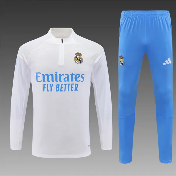 Real Madrid Whie Half zipper 25/26 tracksuit - A-Grade Quality Detail View