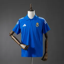 Real Madrid 2025/26 POLO Shirt Blue - product photo US17.99 - Real Madrid 2025/26 POLO Shirt Blue