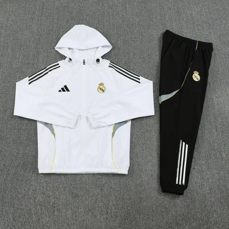 Real Madrid Trainingsanzug mit Windjacke 2026/27, weiß