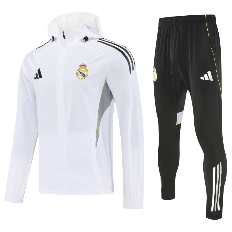 Real Madrid Trainingsanzug mit Windjacke 2026/27, weiß