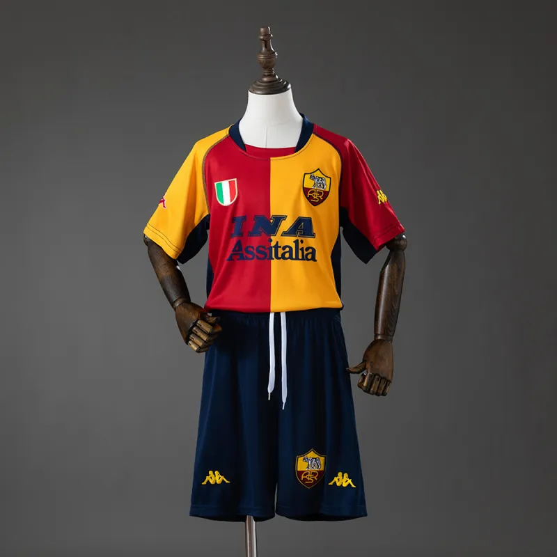 Roma 00/01 Champion Edition Retro Kids Kit Jersey