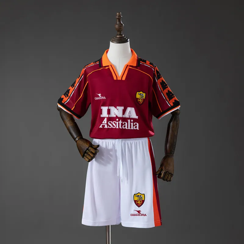 Roma 98/99 Home Retro Kids Kit Jersey