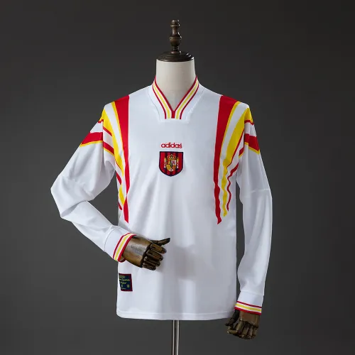 Maglia a maniche lunghe retrò Spagna La Roja 1996 Away