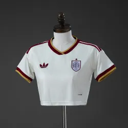 Spain 2026 Home Women's Crop Top Style Jersey - product photo US14.98 - Spain 2026 Home Women's Crop Top Style Jersey