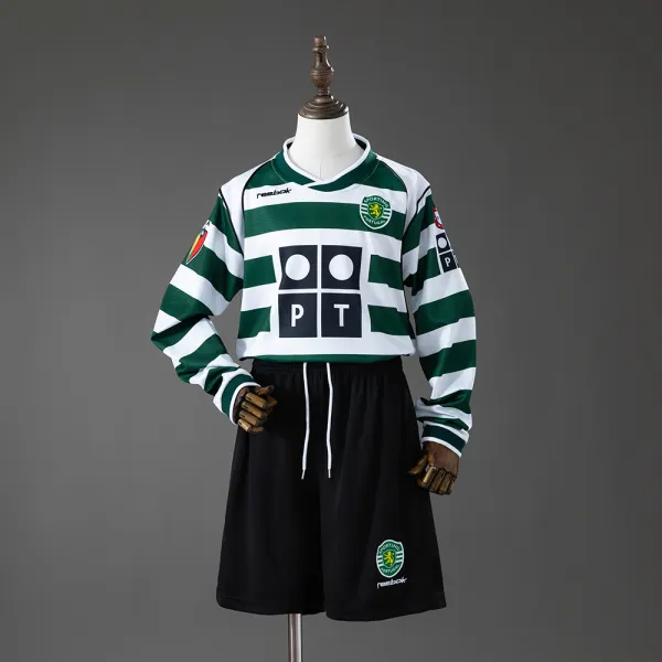 sporting cp 01/02 retro kids long sleeve jersey - A-Grade Quality Detail View