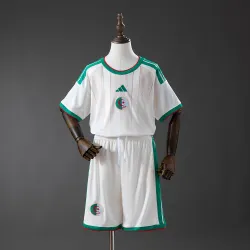 Algeria 2026 Home Kids Kit Jerseys - product photo Algeria 2026 Home Kids Kit Jersey front view with crest and design.