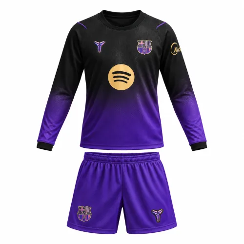 26/27 Barcelona Away Long Sleeve Kids Kit