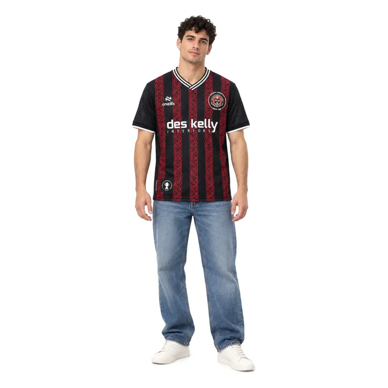 24/25 Bohemian FC Home soccer jersey - AI model preview, casual styling, front view