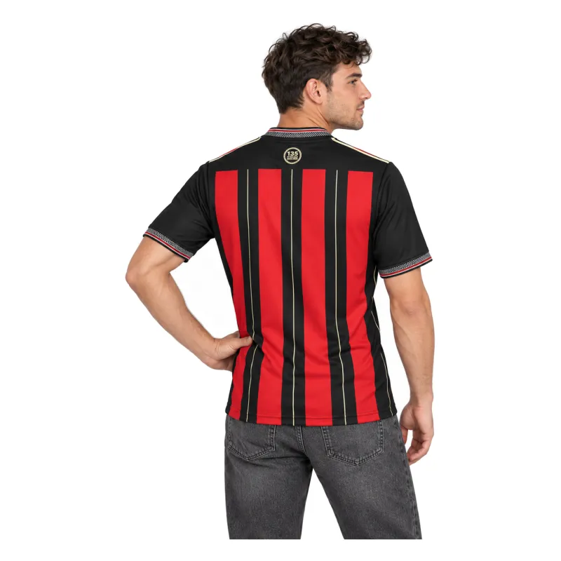 25/26 Bohemian FC 135th Anniversary Home Jersey - AI model preview, upper back view, independent relaxed fashion pose