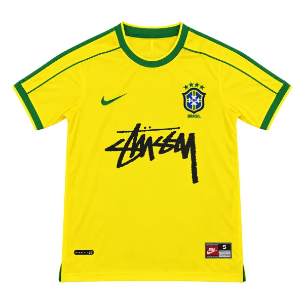 1998 Brazil Home Retro Signed Edition Jersey Yellow - A-Grade Quality Detail View