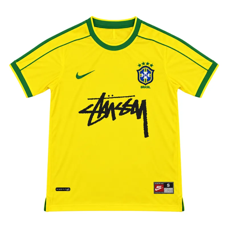 1998 Brazil Home Retro Signed Edition Jersey Yellow