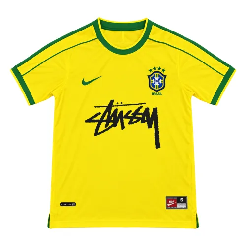 1998 Brazil Home Retro Signed Edition Jersey Yellow