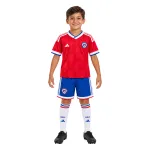 2026 Chile Home Kids Kit - AI model preview, front view, socks optional