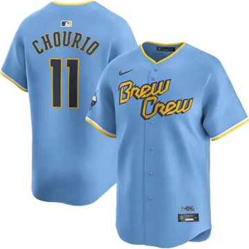 Jackson Chourio Nike Milwaukee Brewers Mens Light Blue City Connect 2024 Limited Baseball Jersey