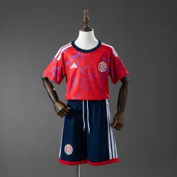 Costa Rica 2026 World Cup Home Kids Kit Jersey front view with team crest design