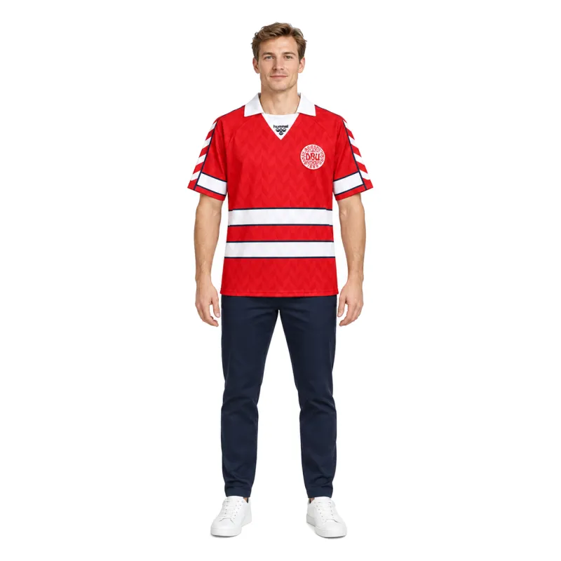 1988 Denmark Home Retro Jersey - AI model preview, front view