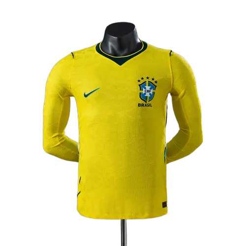 World Cup 2026 Brazil Long Sleeve Jersey Home Player Version
