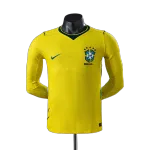 Wereldkampioenschap 2026 Brazilië Lange Mouw Jersey Thuis Speler Versie Wereldkampioenschap 2026 Brazilië Lange Mouw Jersey Thuisversie Speler