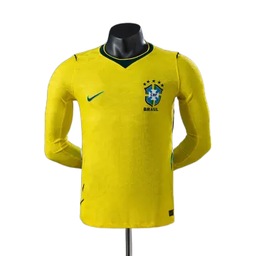 Wereldkampioenschap 2026 Brazilië Lange Mouw Jersey Thuis Speler Versie