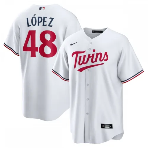 Jorge López, Minnesota Twins, Nike Heimtrikot im Spieler-Stil – Weiß