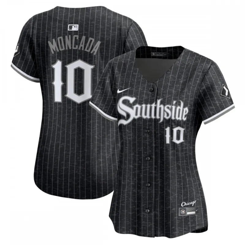 Camiseta de jugadora Nike City Connect Limited para mujer de los Chicago White Sox de Yoán Moncada – Negra