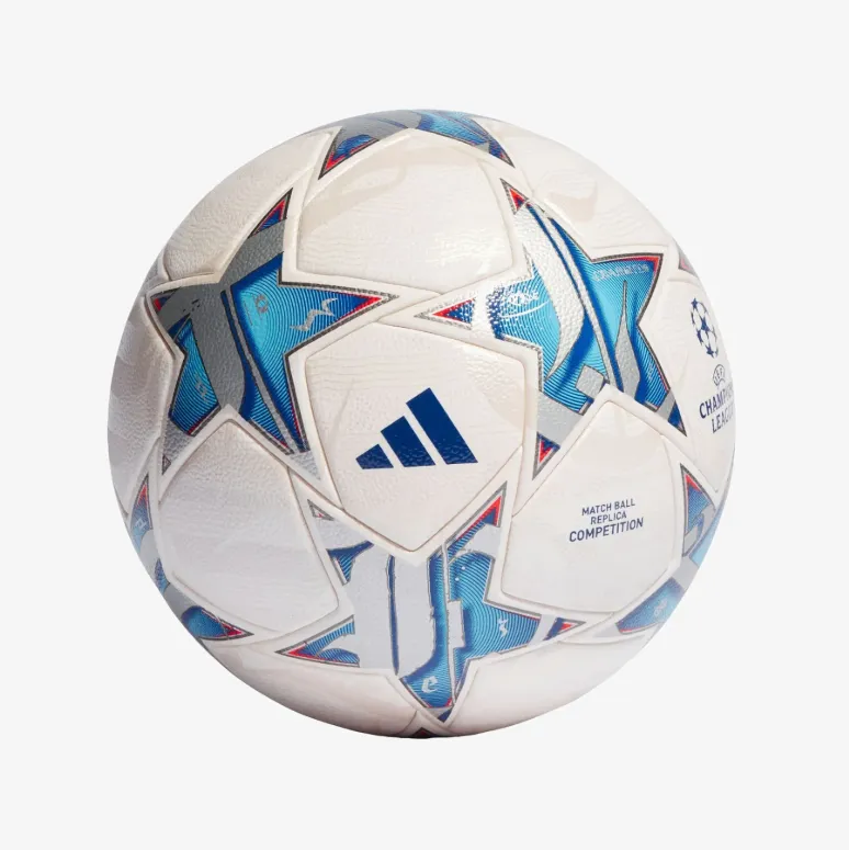 UCL COMPETITION 2023/24 GROUP STAGE Football white silver metallic bright cyan royal blue