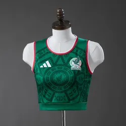 Mexico 2026 World Cup Home Women's Vest front view, vibrant crest. Mexico national team jersey.