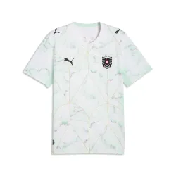 Austria 2026 World Cup Away Jersey - product photo Vorderansicht des Auswärtstrikots der österreichischen Nationalmannschaft für die Weltmeisterschaft 2026 mit einzigartigem Design und Wappen.