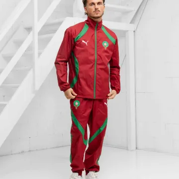 Fato de treino corta-vento vermelho para o Campeonato do Mundo de 2026 em Marrocos