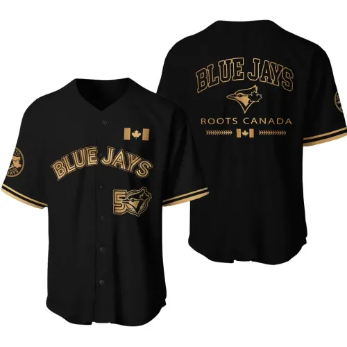 2026 Gioventù Blue Jays 50° Stagione Radici Canada Maglia nera