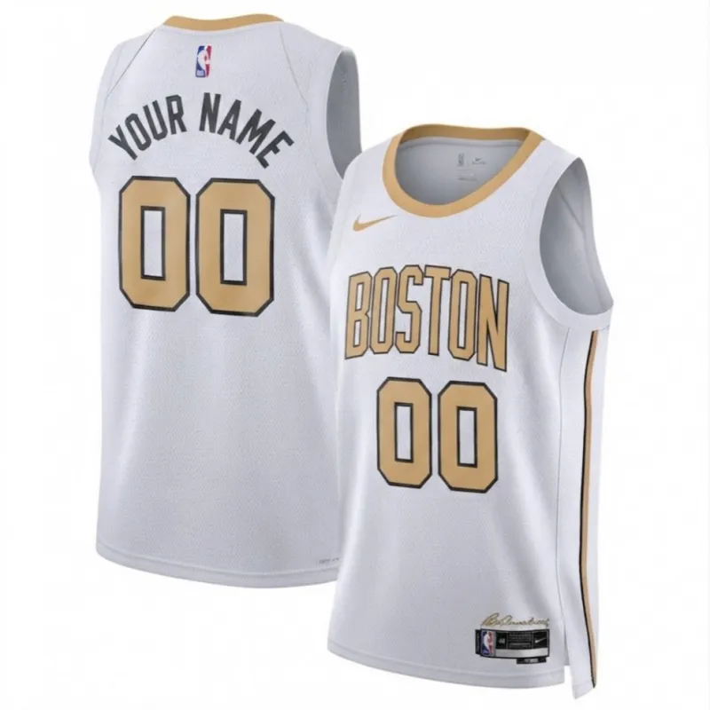 Boston Celtics Nike Unisex 2025/26 White Swingman Custom Jersey – City Edition