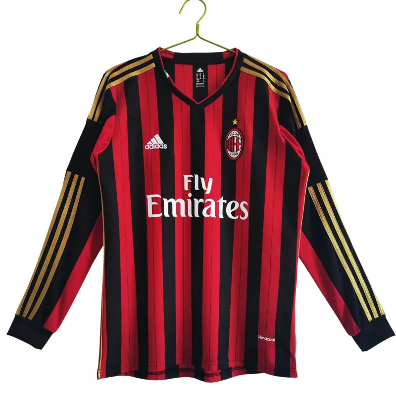 Retro 2013/14 AC Milan Home Long Sleeve Jersey