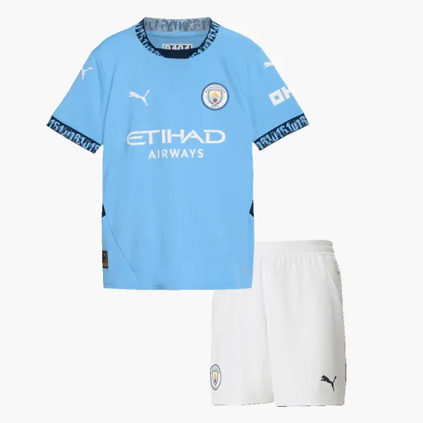 24/25 Manchester City Home Kids Kit - A-Grade Quality Detail View