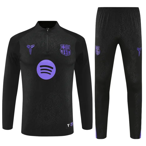 26/27 Barcelona Jacket Tracksuit Black - A-Grade Quality Detail View
