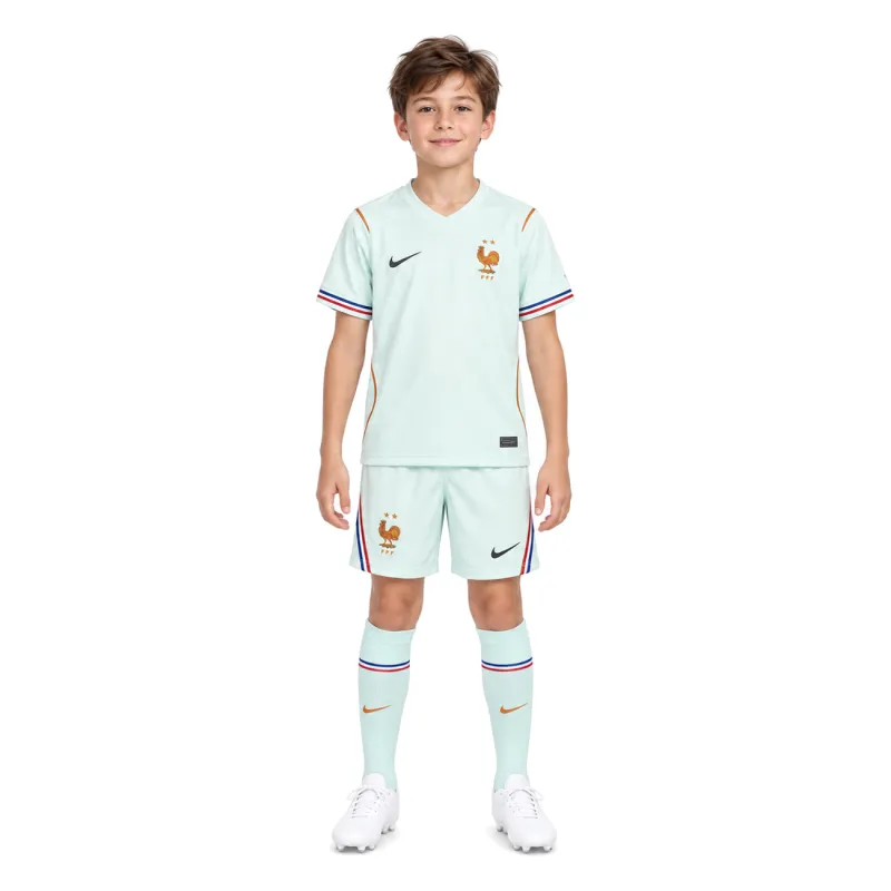 France Youth Jersey 2026 World Cup Away - AI model preview, front view, socks optional; boots for styling