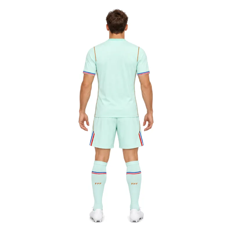 2026 France Away Jerseys Kit - AI model preview, back view, socks optional; boots for styling